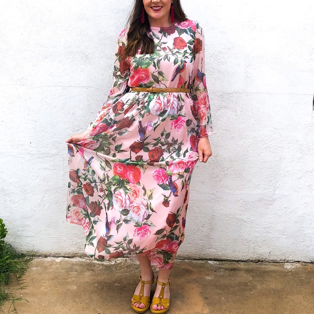 NWOT SHEIN Rose Maxi Dress